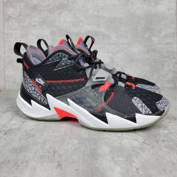 Nike Other - Nike Jordan Mens Sneakers Size 10 Black Cement Red Why Not Zero 3 Basketball